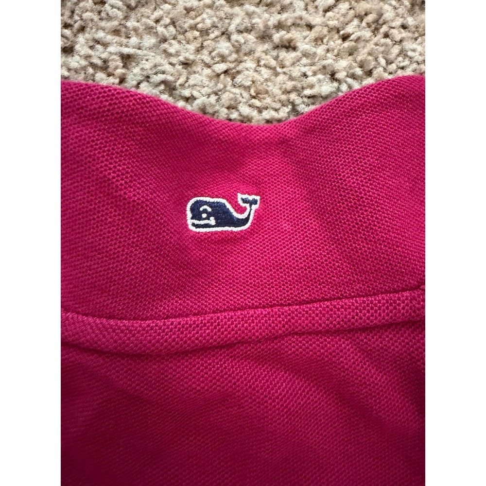 Vineyard Vines Mens XS Red Cotton Pique Quarter Zip Pullover Sweater Navy Trim - Picture 4 of 8